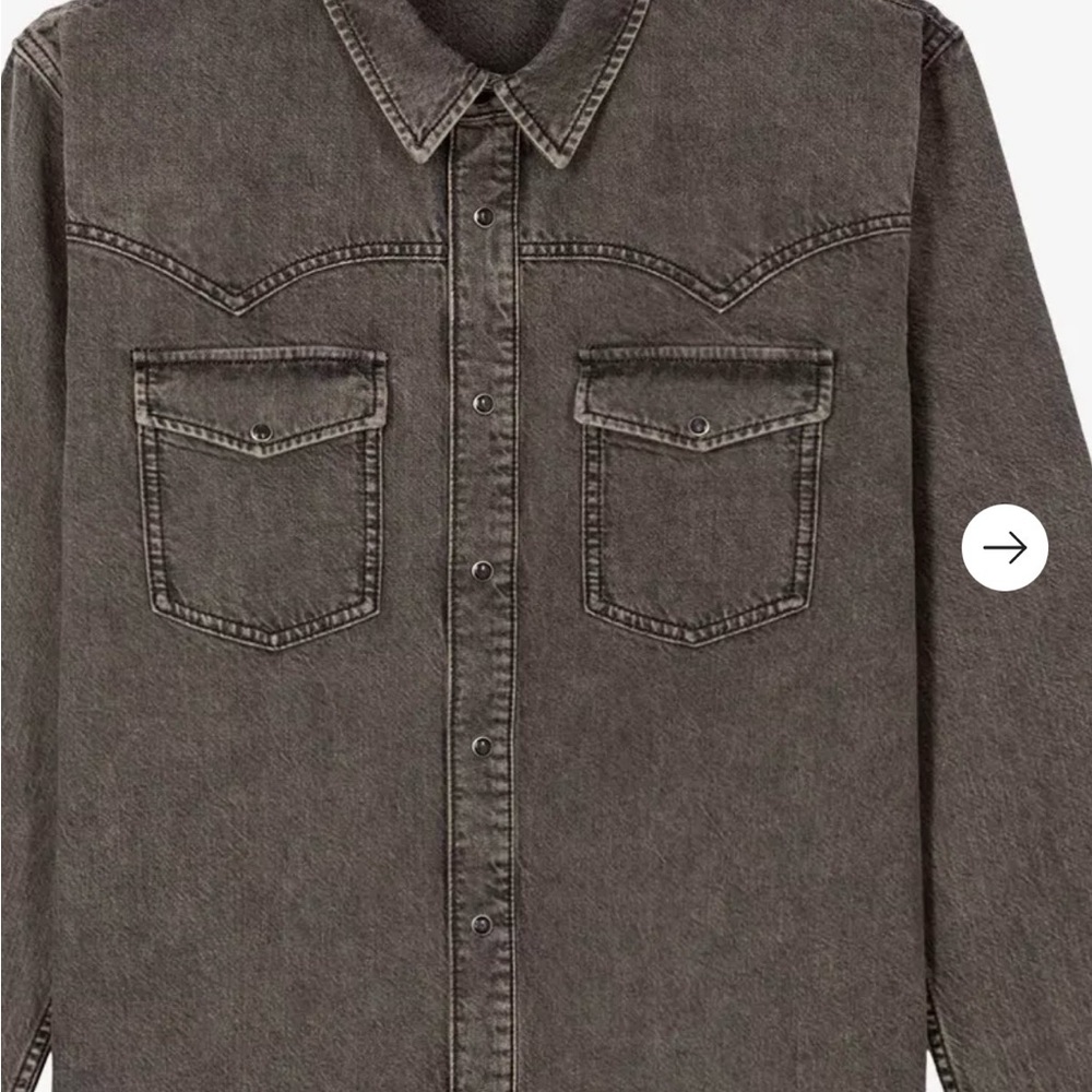 $310 Men’s Washed Black Denim over Shirt size small unisex nwt - Picture 4 of 6